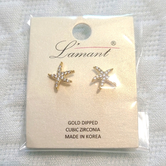🆕️Gold Dipped Starfish Earing - Picture 1 of 3